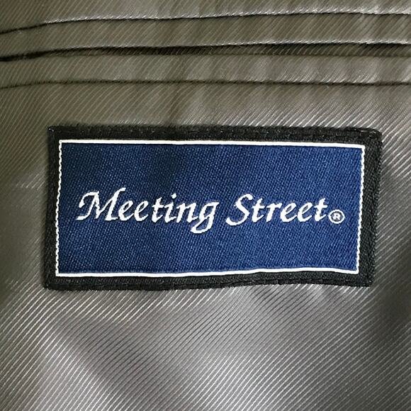 Meeting Street Mens Sportscoat Blazer Jacket Medium Gray Wool Poly Blend 42 R - Picture 3 of 12